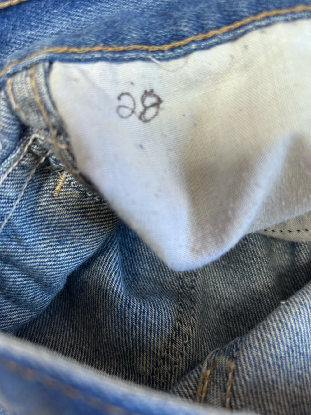 Furst Of A Kind Levi's Denim Reworked Mini Skirt Raw Hem Front Zippers - Picture 5 of 5